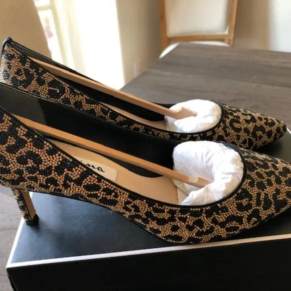 * Leopard Crystal Mid Heel Pumps * - Picture 5 of 10